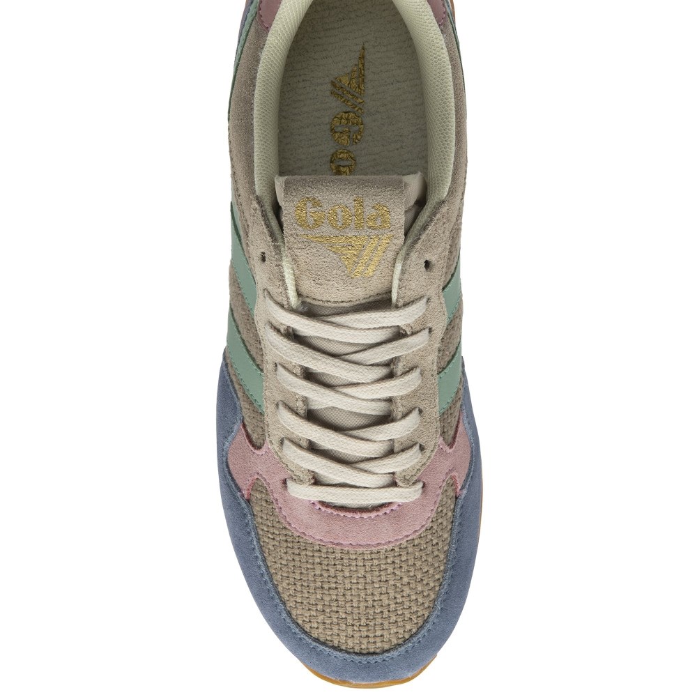 Gola Classics Women's Colorado Sneakers - Feather Grey/Moonlight/Green Mist