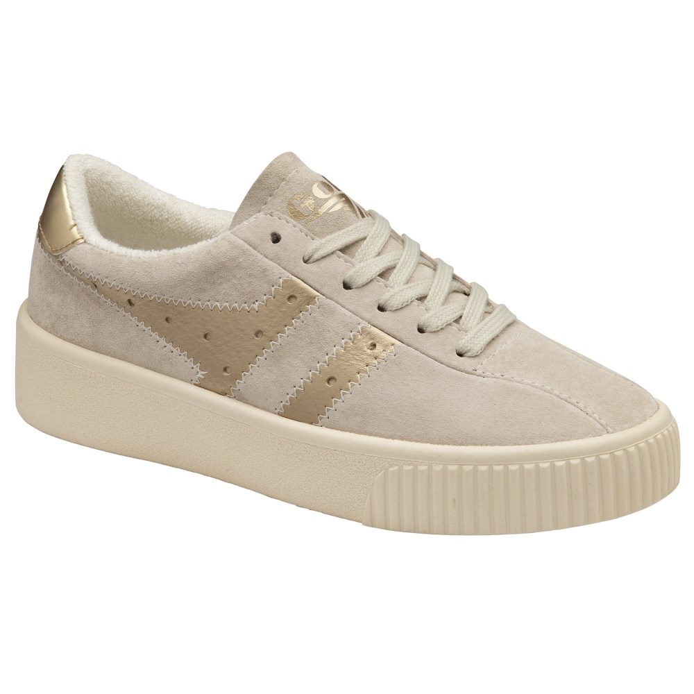 Gola Classics Women's Super Court Metallic Sneakers - Off White/Gold