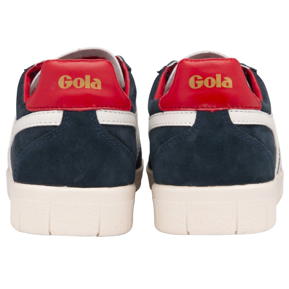 Gola Classics Men's Hurricane Suede Sneakers - Navy/Off White/Deep Red