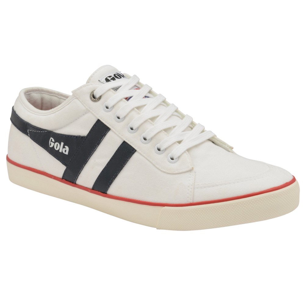 Vegan Gola Classics Men's Comet Plimsoll Sneakers - White/Navy/Red