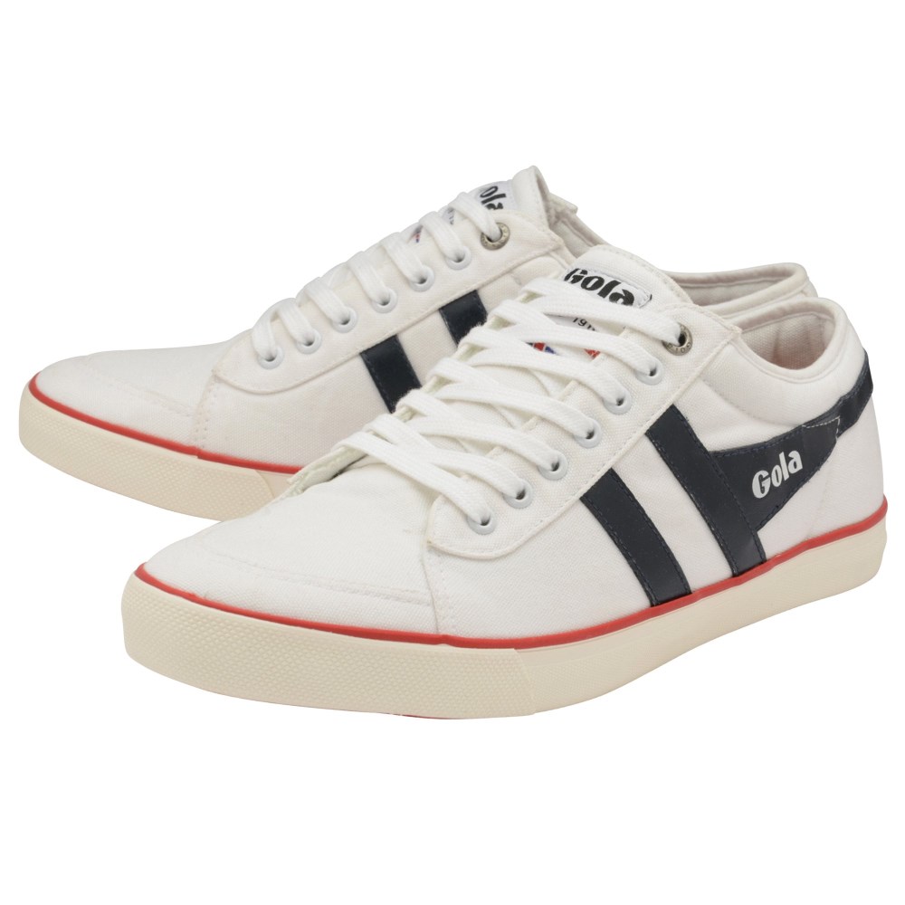 Vegan Gola Classics Men's Comet Plimsoll Sneakers - White/Navy/Red