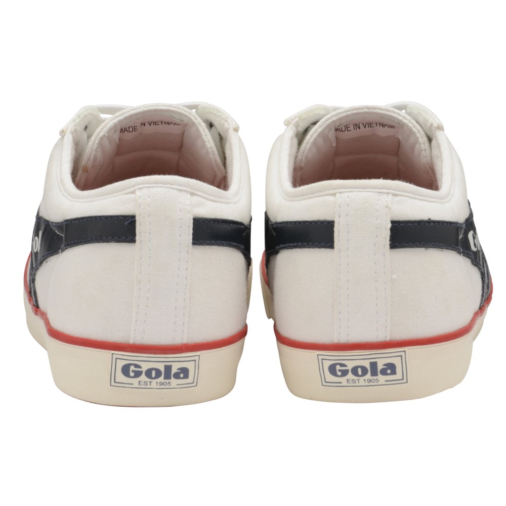 Vegan Gola Classics Men's Comet Plimsoll Sneakers - White/Navy/Red
