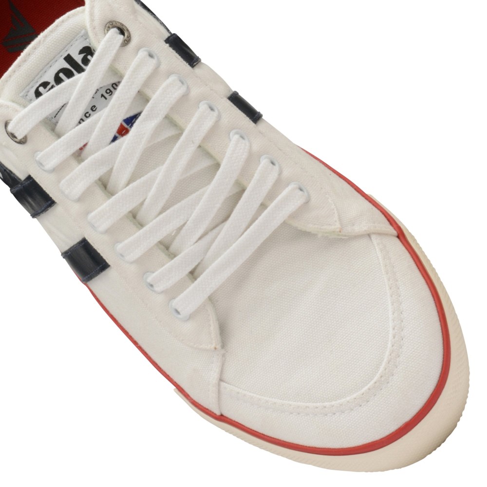 Vegan Gola Classics Men's Comet Plimsoll Sneakers - White/Navy/Red