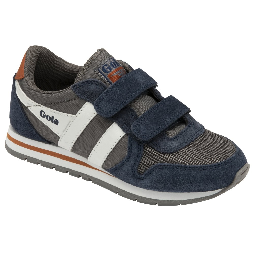 Gola Classics Kids' Daytona Strap Sneakers - Navy/Ash/White