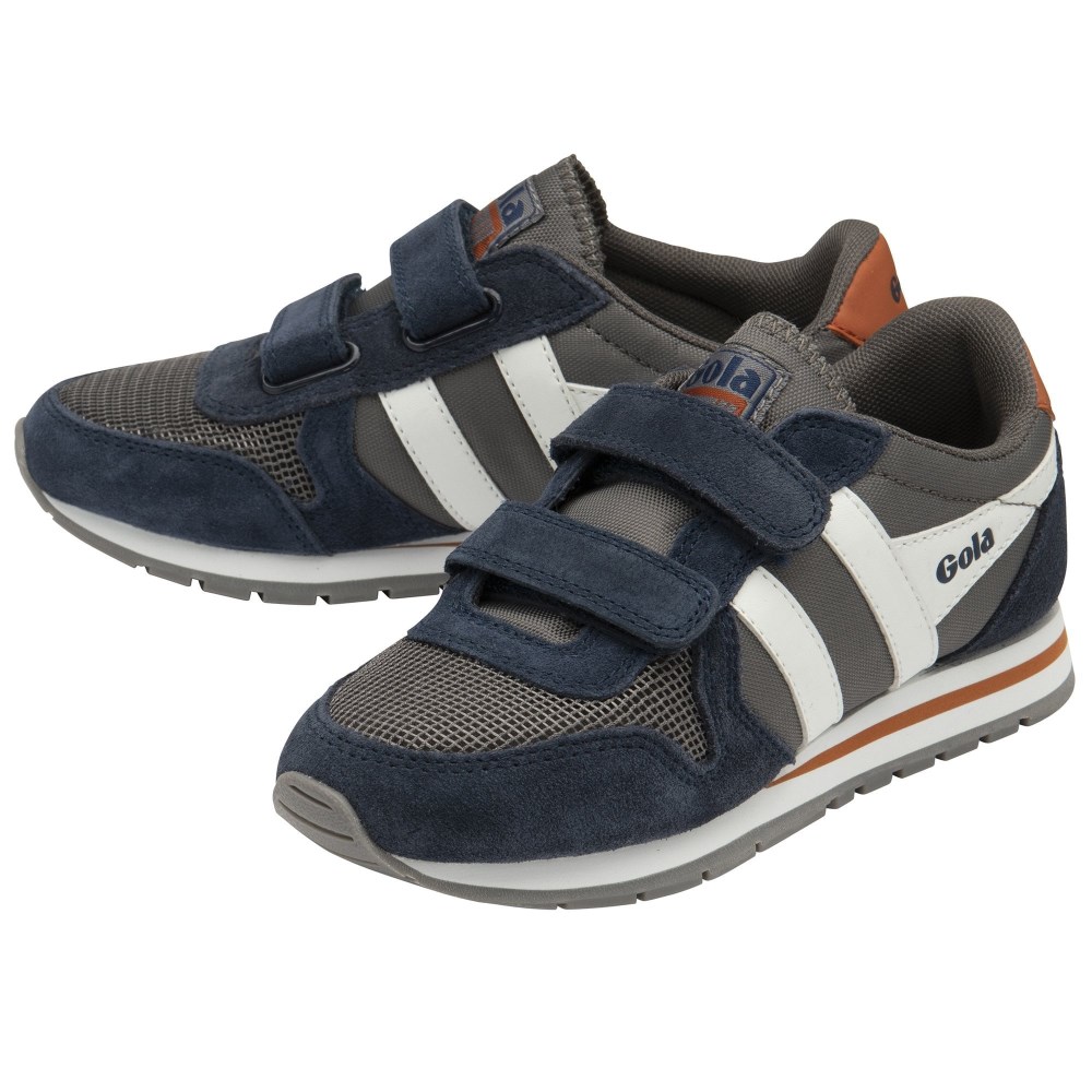 Gola Classics Kids' Daytona Strap Sneakers - Navy/Ash/White