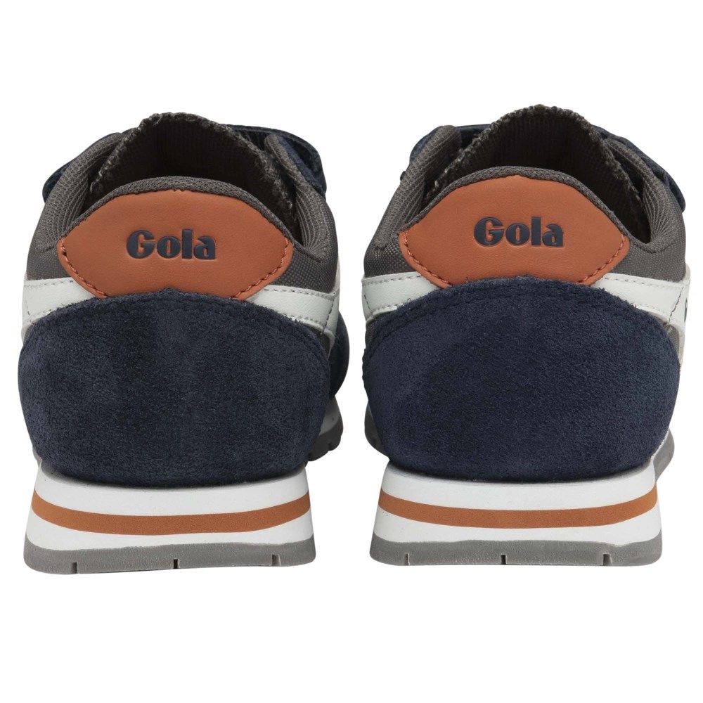 Gola Classics Kids' Daytona Strap Sneakers - Navy/Ash/White