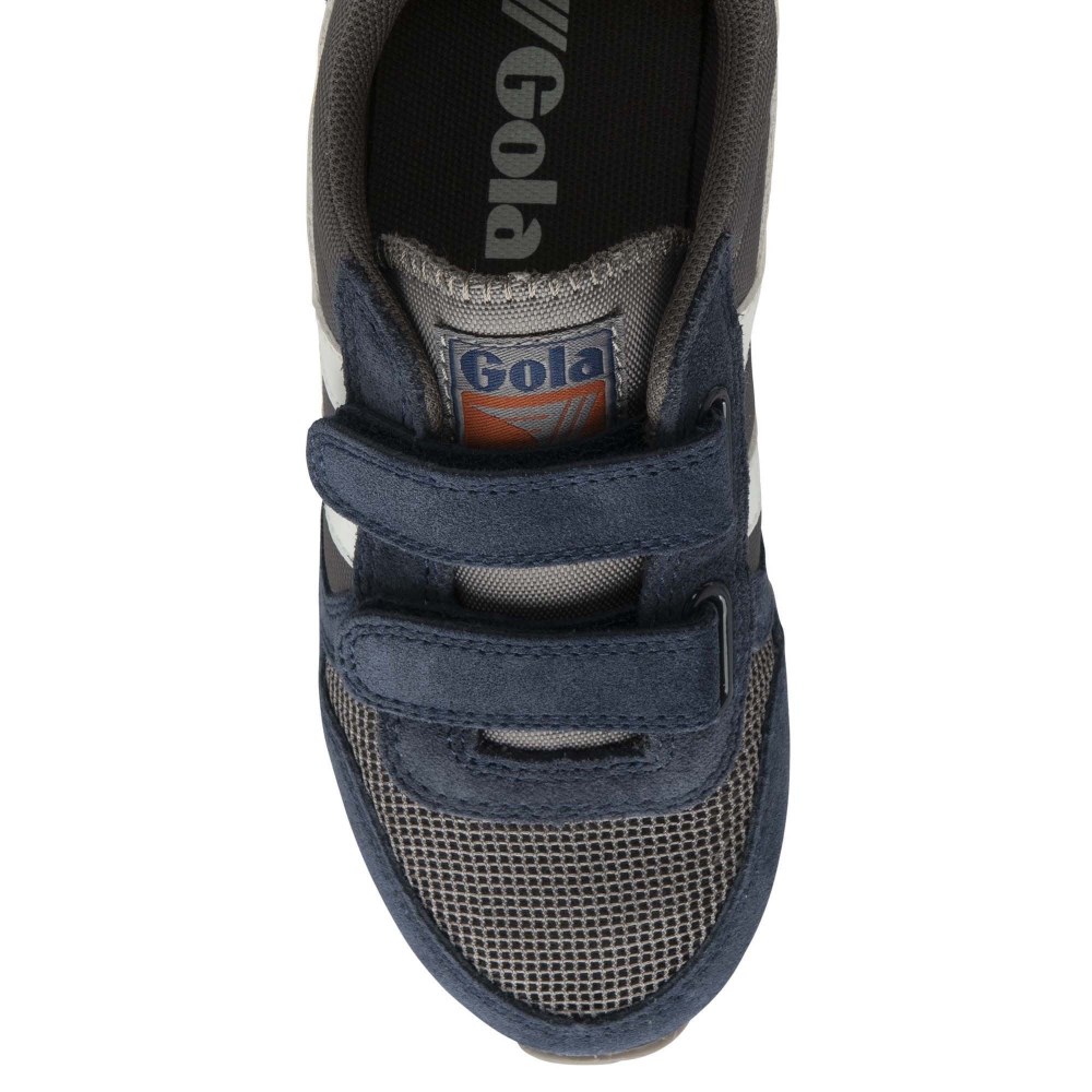 Gola Classics Kids' Daytona Strap Sneakers - Navy/Ash/White