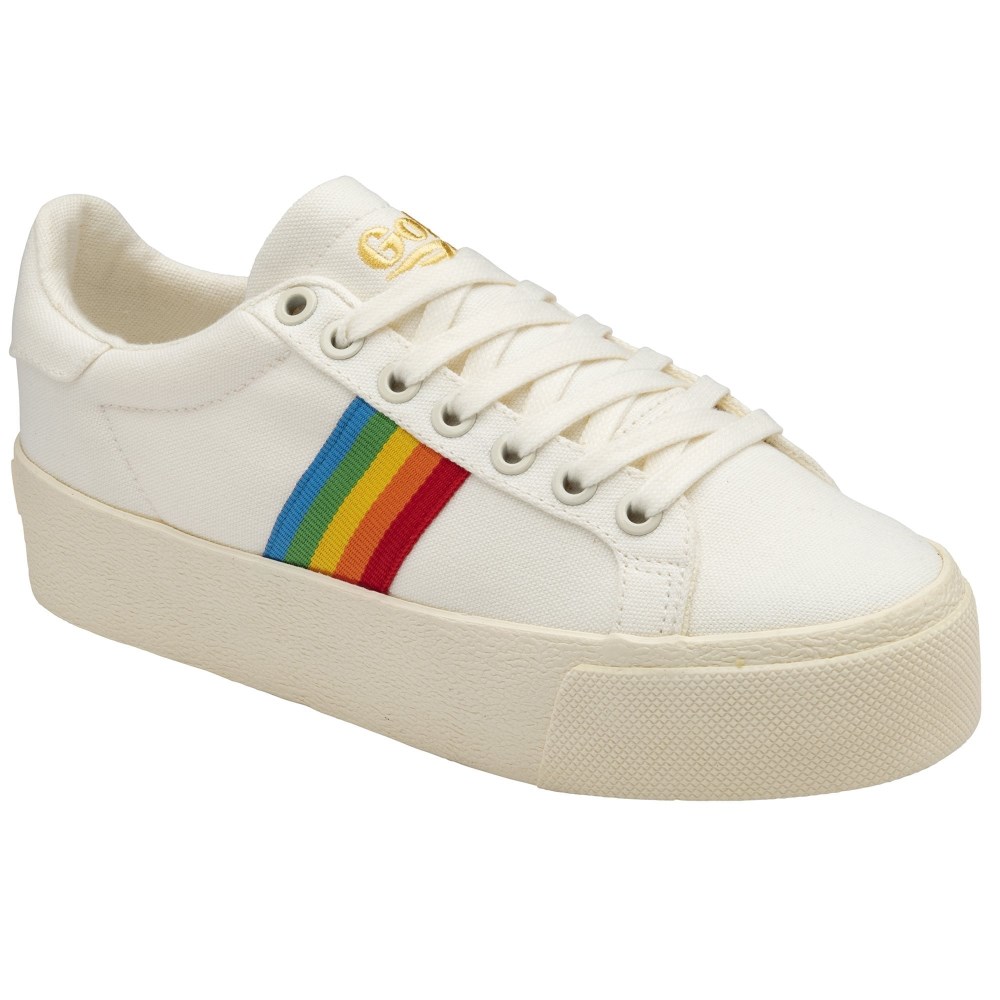 Vegan Gola Classics Women's Orchid Platform Rainbow - Off White/Multi