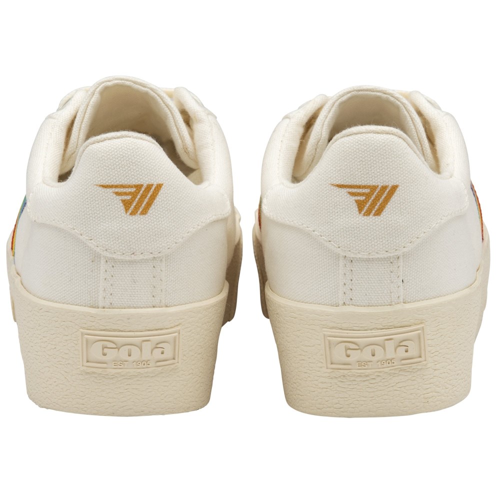 Vegan Gola Classics Women's Orchid Platform Rainbow - Off White/Multi
