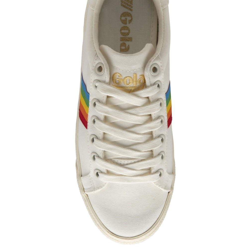 Vegan Gola Classics Women's Orchid Platform Rainbow - Off White/Multi