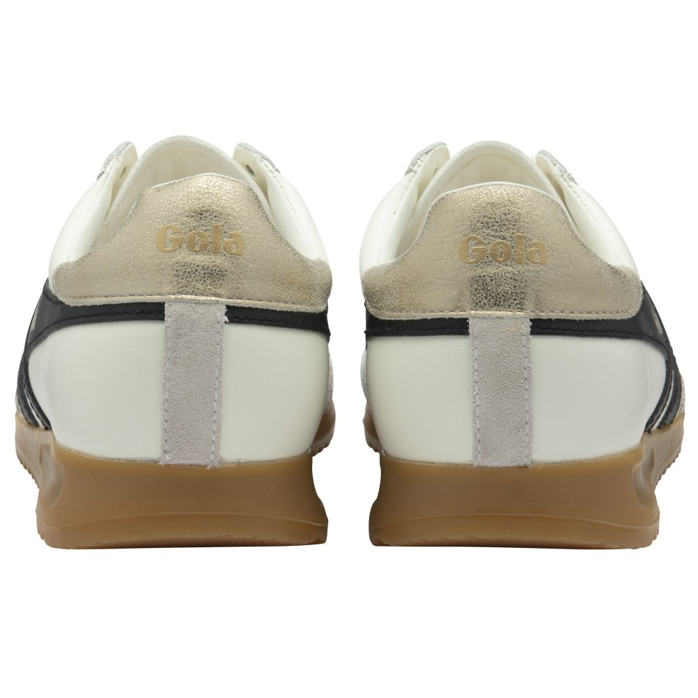 Gola Classics Women's Torpedo Leather Sneakers - Off White/Black/Gold