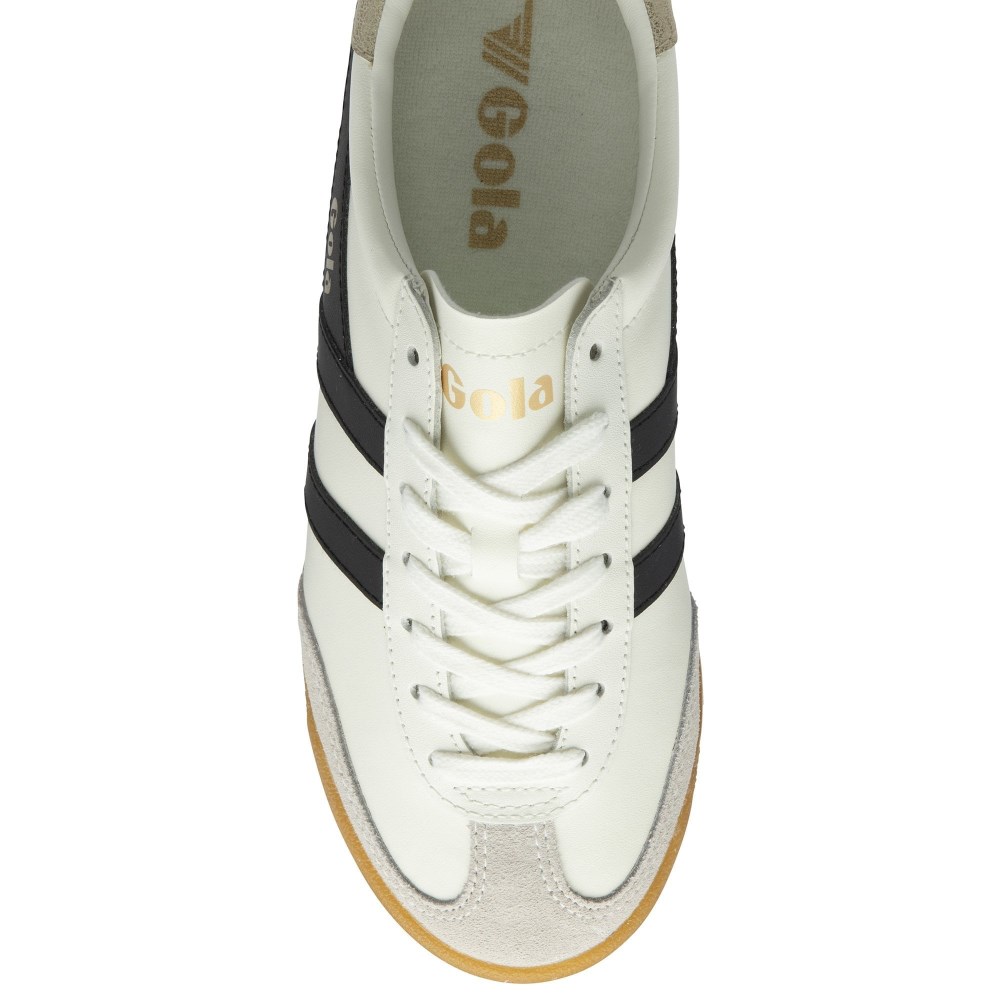 Gola Classics Women's Torpedo Leather Sneakers - Off White/Black/Gold