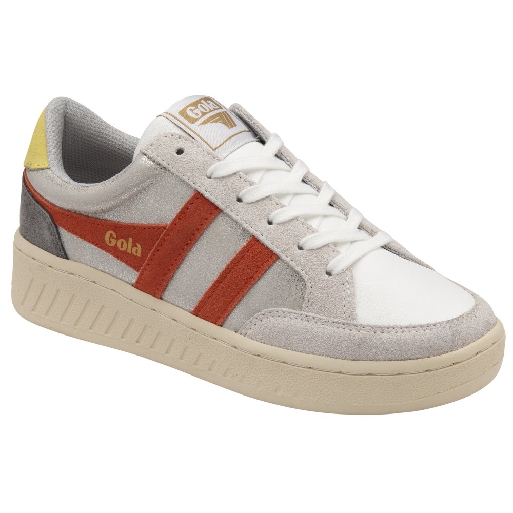 Gola Classics Women's Superslam Blaze Sneakers - Silver/Hot Coral/Limelight