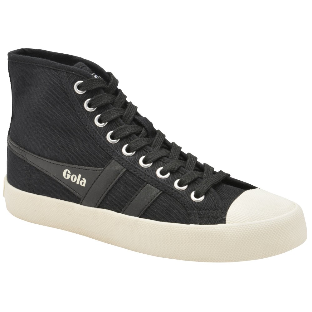 Vegan Gola Classics Women's Coaster High Sneakers - Black/Off White