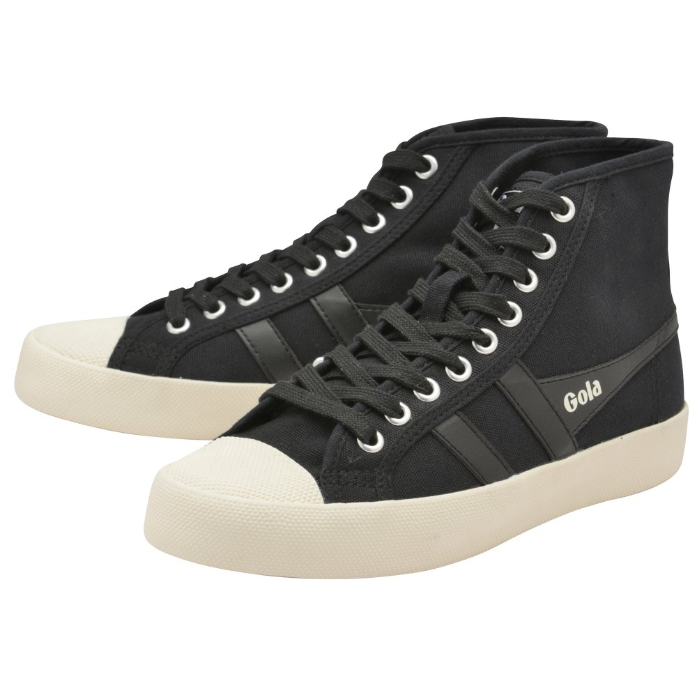 Vegan Gola Classics Women's Coaster High Sneakers - Black/Off White