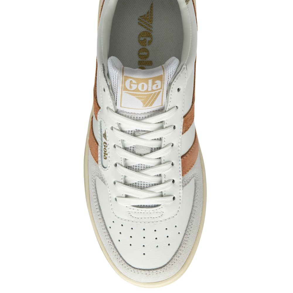 Gola Classics Women's Hawk Sneakers - White/Terracotta/Gold