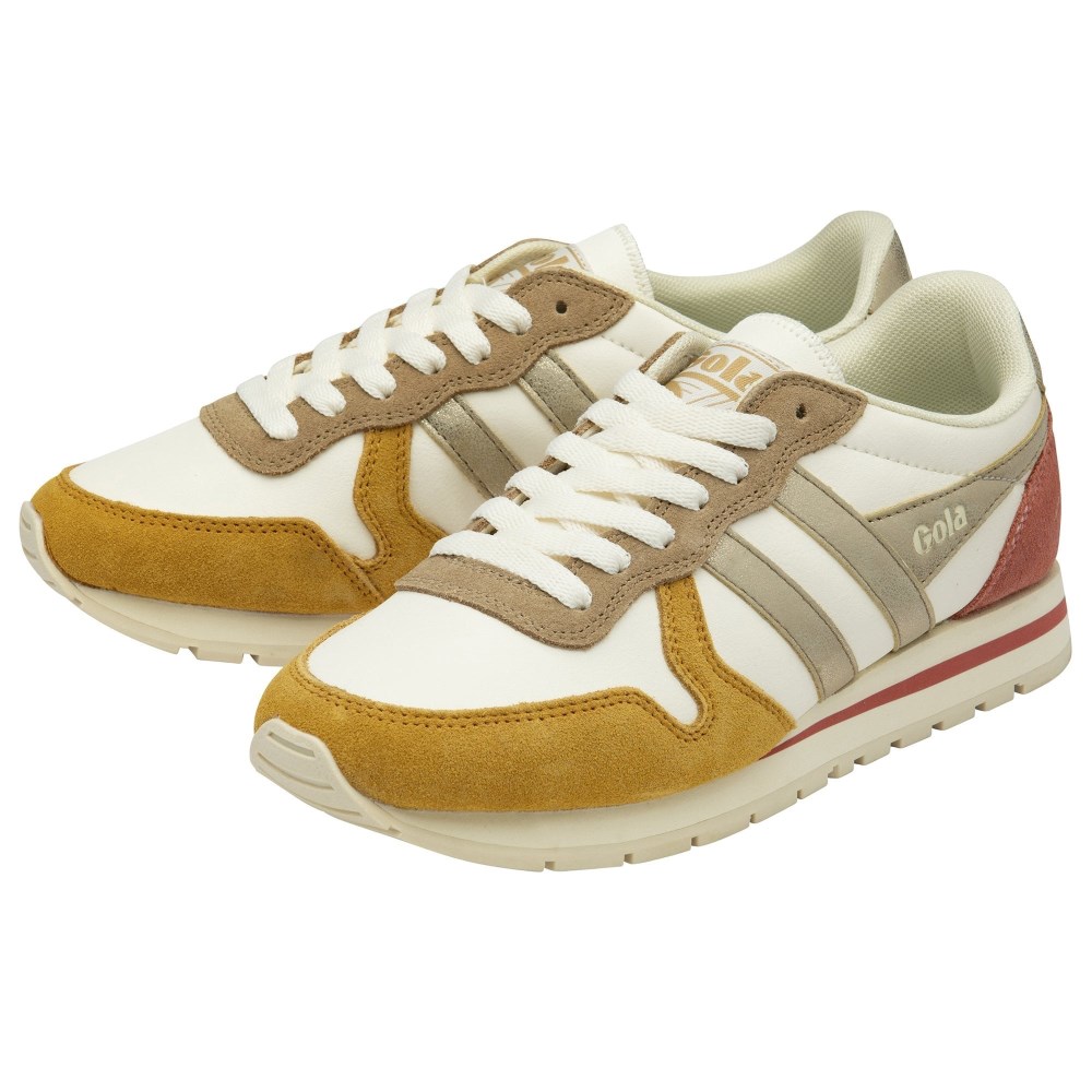 Gola Classics Women's Daytona Quadrant Sneakers - Off White/Sun/Gold/Clay