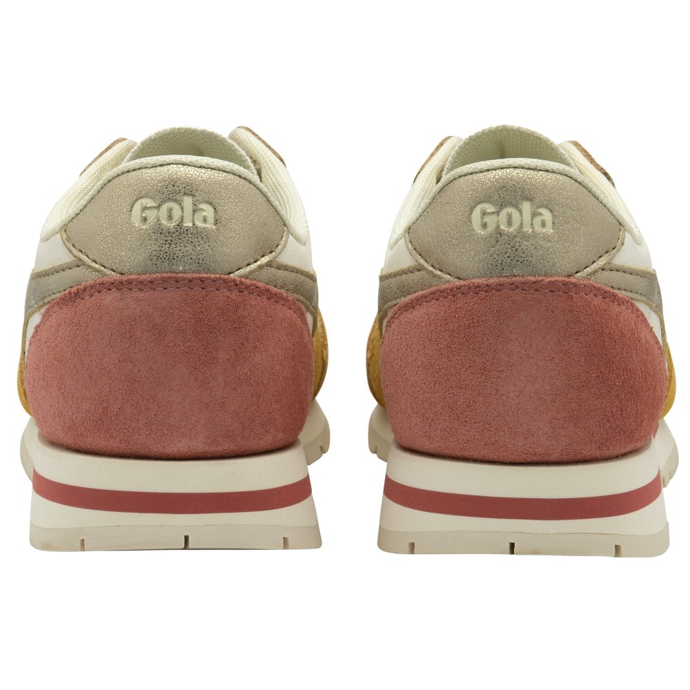 Gola Classics Women's Daytona Quadrant Sneakers - Off White/Sun/Gold/Clay