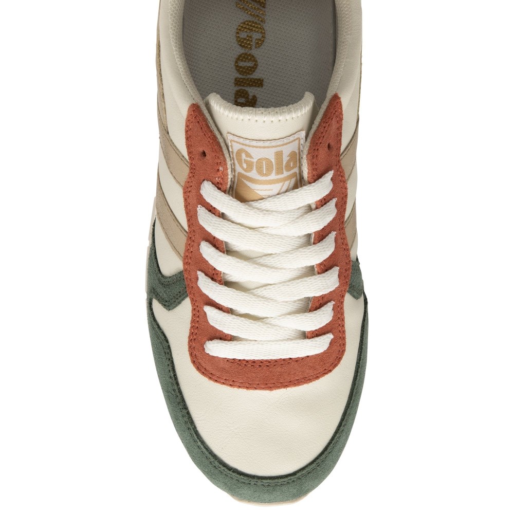 Gola Classics Women's Daytona Quadrant Sneakers - Off White/Sage/Gold/Pastel Pink
