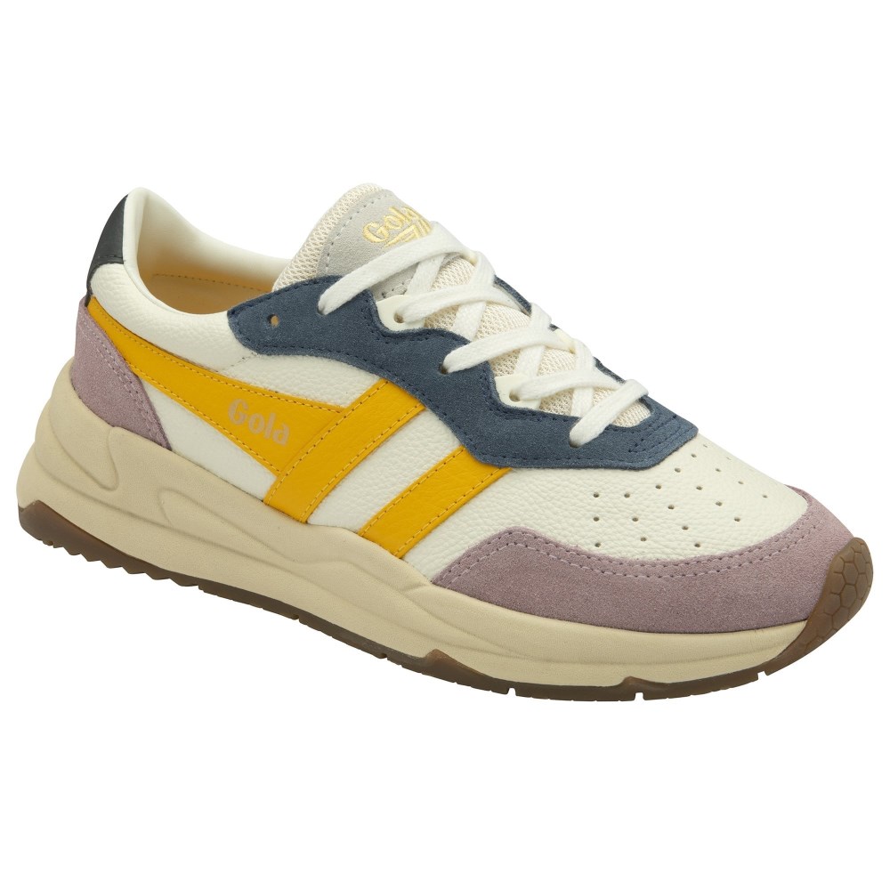 Gola Classics Women's Saturn Quadrant Sneakers - Off White/Pastel Pink/Sun