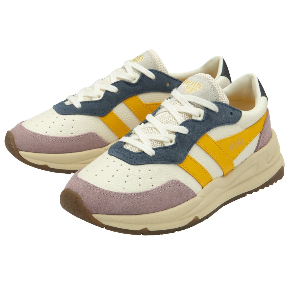 Gola Classics Women's Saturn Quadrant Sneakers - Off White/Pastel Pink/Sun