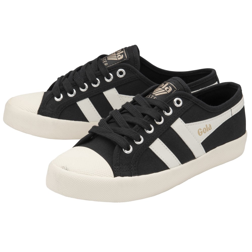 Vegan Gola Classics Women's Coaster - Black/Off White/Gold