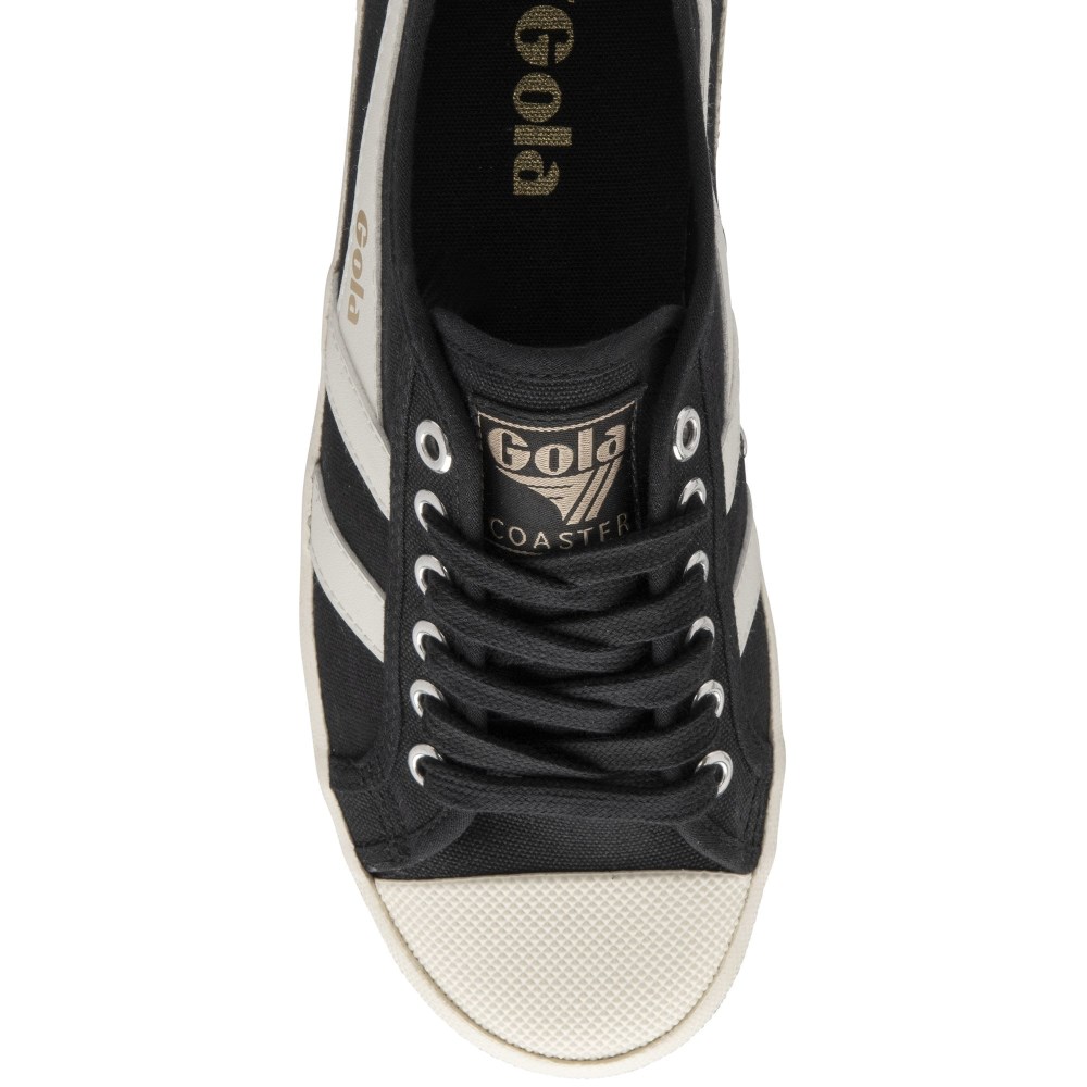 Vegan Gola Classics Women's Coaster - Black/Off White/Gold
