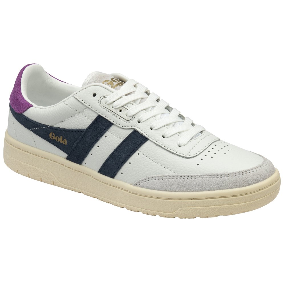 Gola Classics Women's Falcon Sneakers - White/Navy/Foxglove