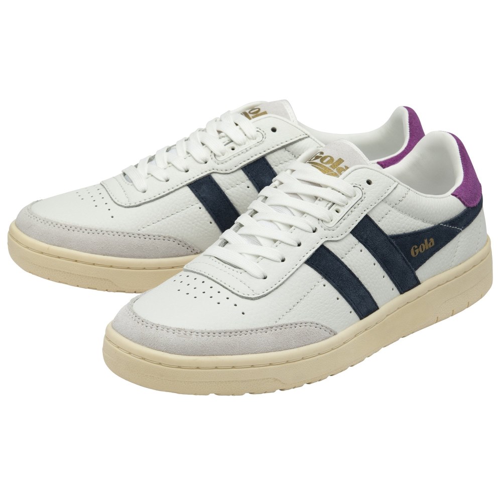 Gola Classics Women's Falcon Sneakers - White/Navy/Foxglove