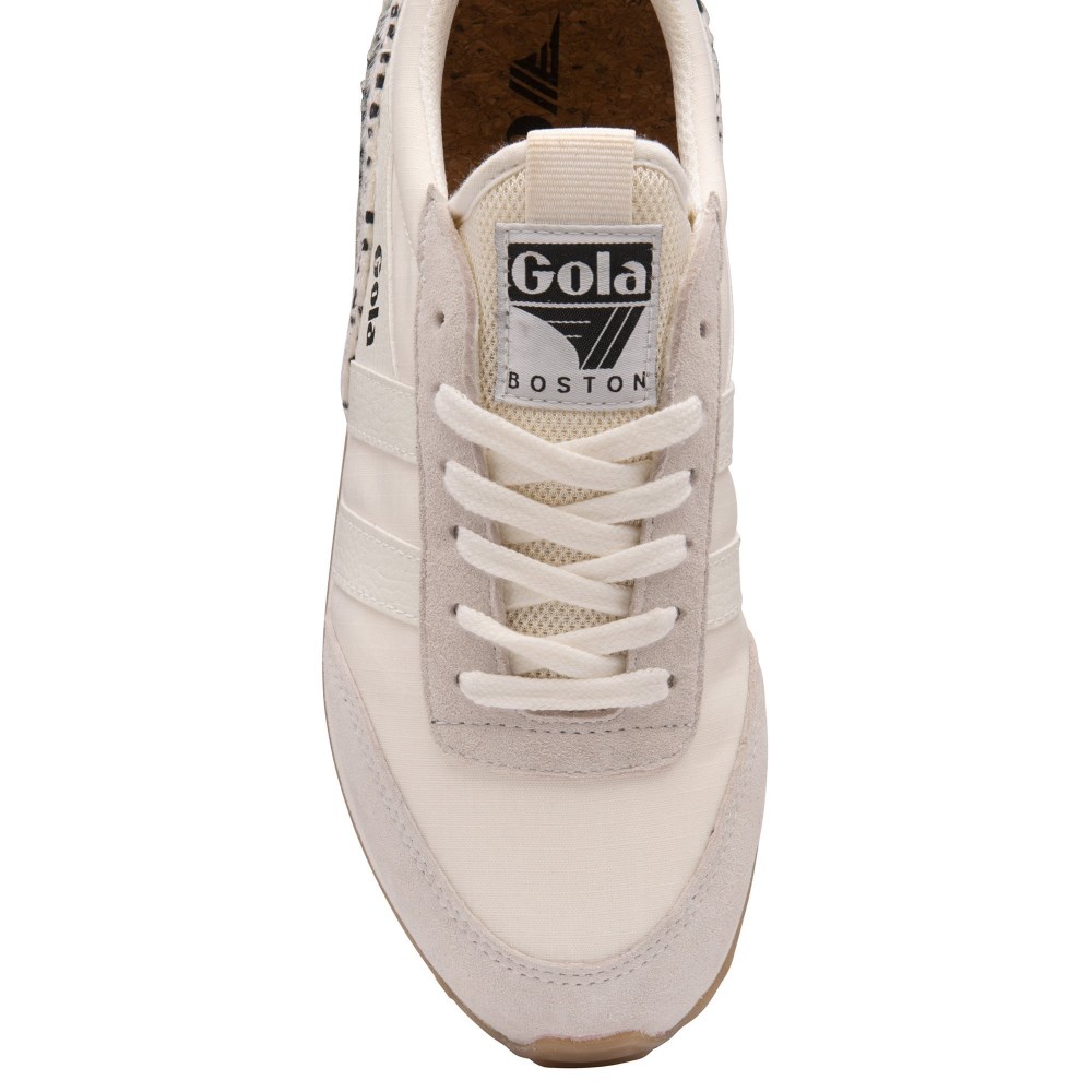 Gola Classics Women's Manhattan Sneakers - Off White/Cheetah/Zebra