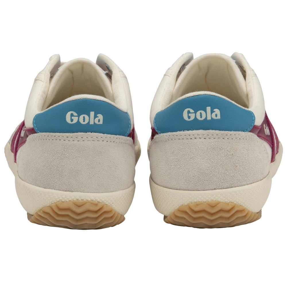 Gola Classics Women's Badminton Sneakers - Off White/Fuchsia/Lagoon
