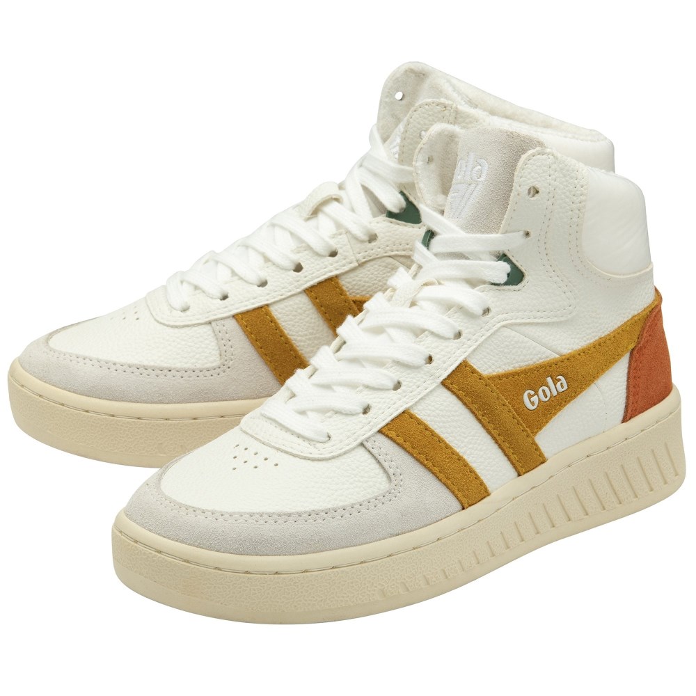 Gola Classics Women's Slam Trident Sneakers - White/Sun/Moody Orange
