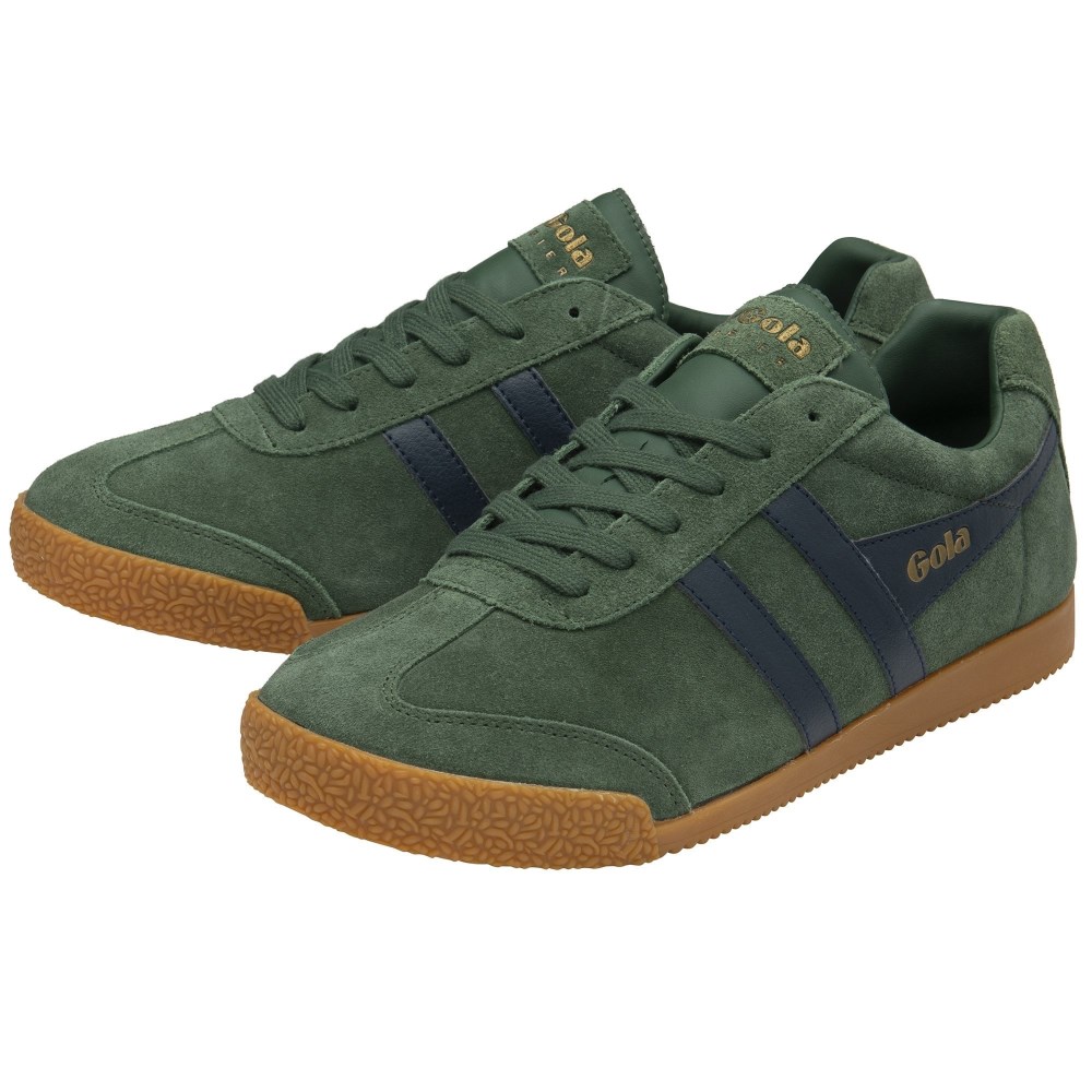 Gola Classics Men's Harrier Suede Sneakers - Evergreen/Navy