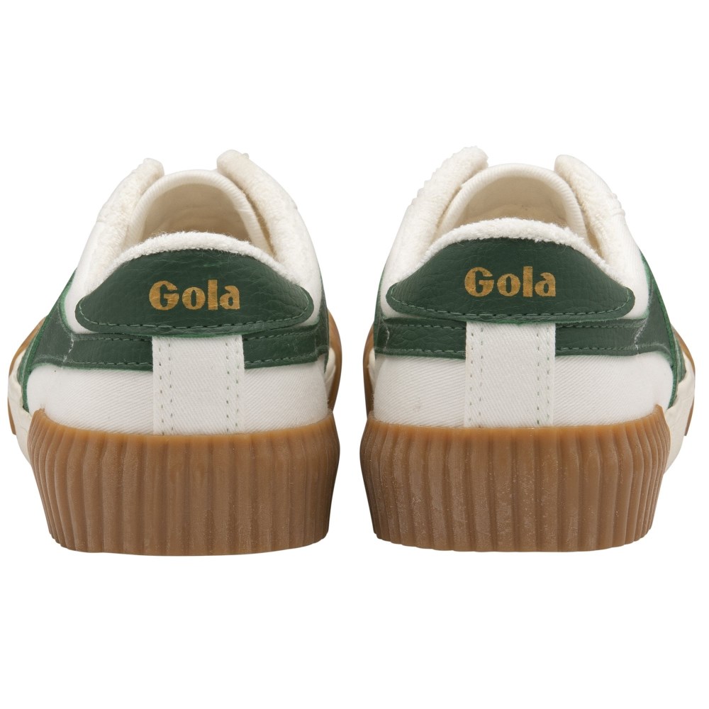 Vegan Gola Classics Women's Rally Plimsoll Sneakers - Off White/Green