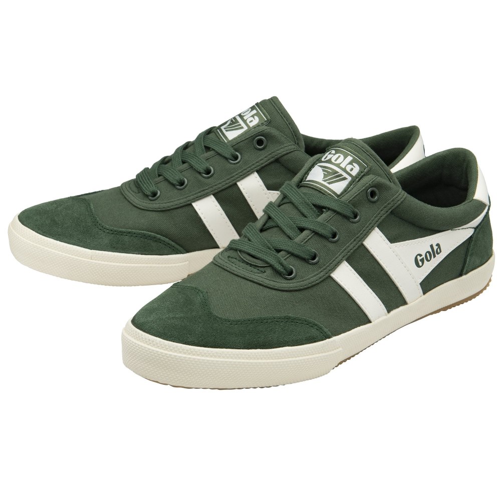 Gola Classics Men's Badminton Plimsoll Sneakers - Evergreen/Off White