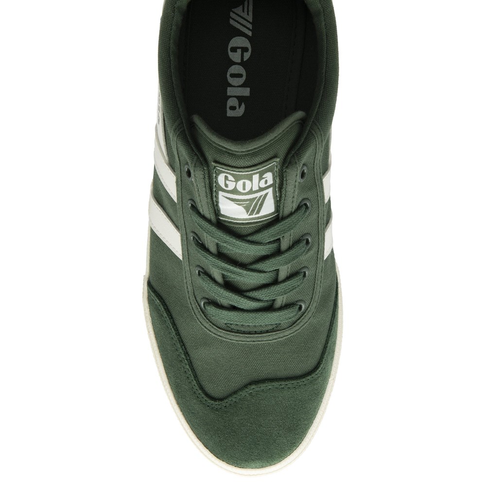 Gola Classics Men's Badminton Plimsoll Sneakers - Evergreen/Off White