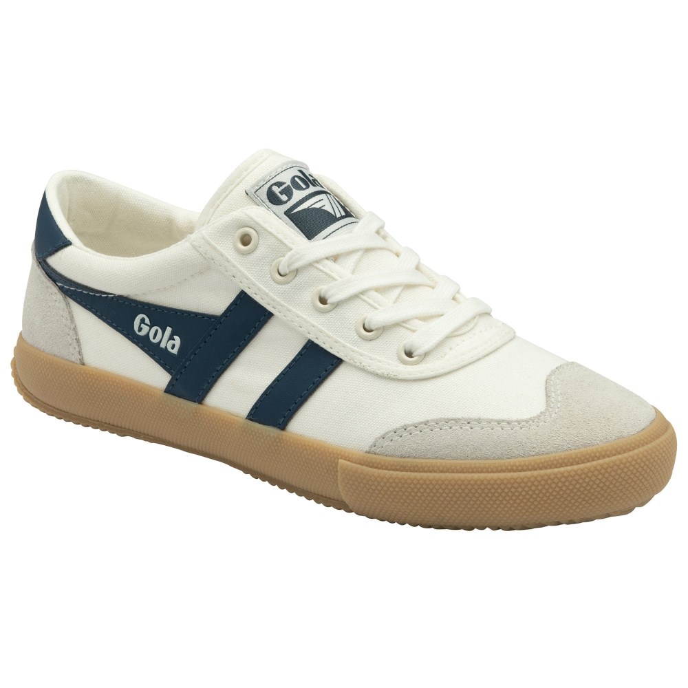 Gola Classics Women's Badminton Plimsoll Sneakers - Off White/Baltic/Gum