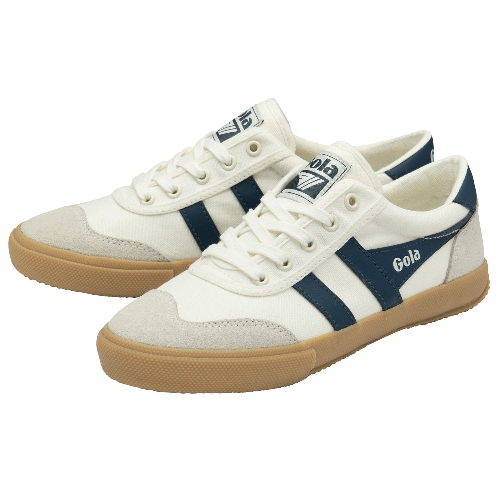 Gola Classics Women's Badminton Plimsoll Sneakers - Off White/Baltic/Gum
