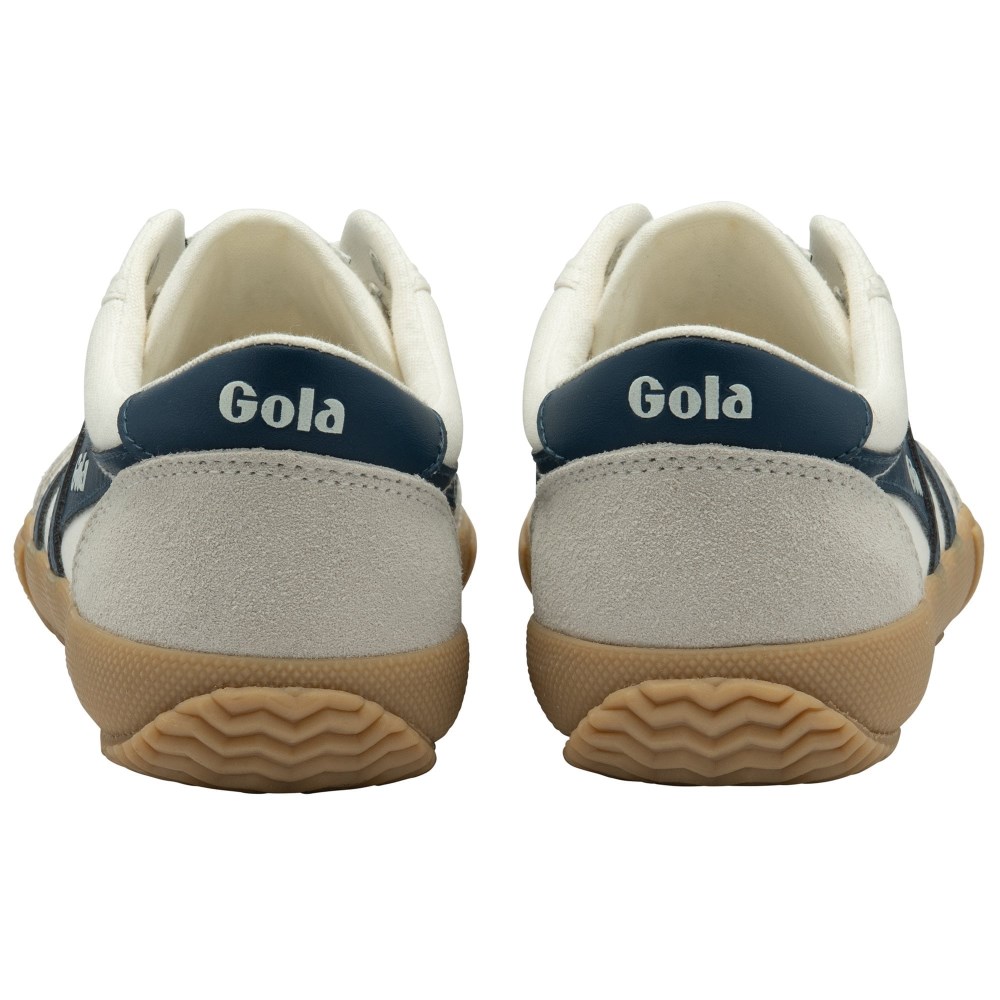 Gola Classics Women's Badminton Plimsoll Sneakers - Off White/Baltic/Gum