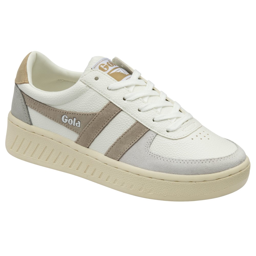 Gola Classics Women's Grandslam Trident Sneakers - White/Feather Grey/Oat