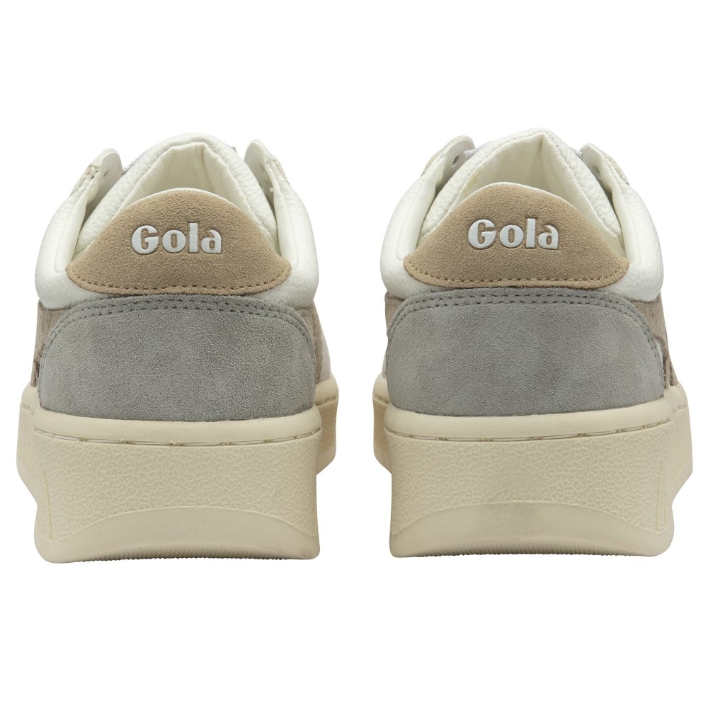 Gola Classics Women's Grandslam Trident Sneakers - White/Feather Grey/Oat