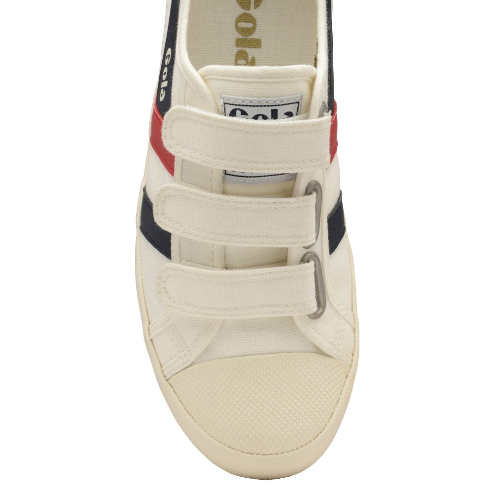 Vegan Gola Classics Women's Coaster Strap Sneakers - Off White/Navy/Red