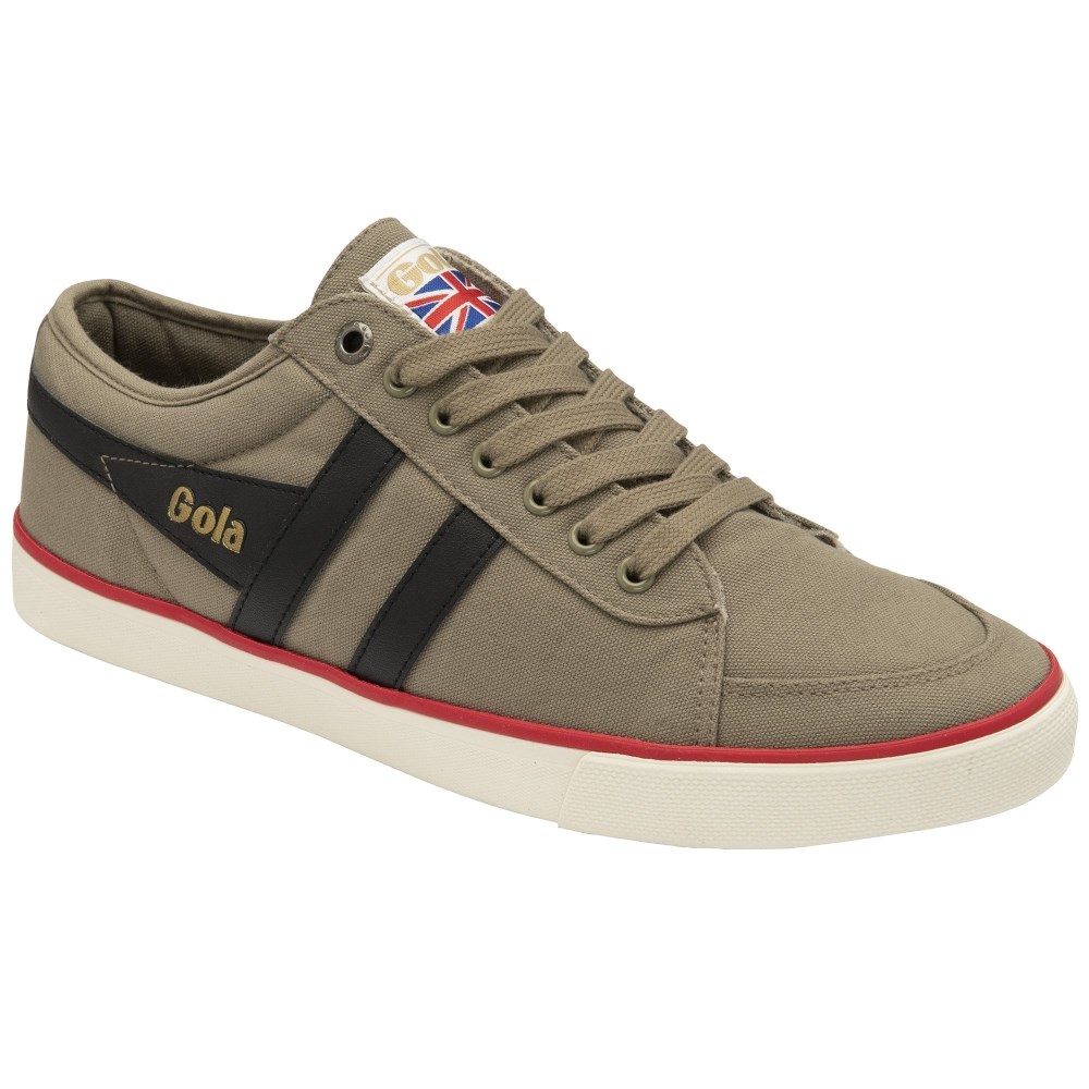 Vegan Gola Classics Men's Comet Plimsoll Sneakers - Rhino/Black/Deep Red