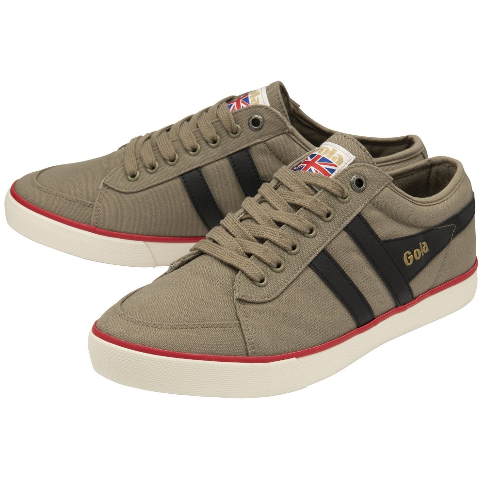 Vegan Gola Classics Men's Comet Plimsoll Sneakers - Rhino/Black/Deep Red