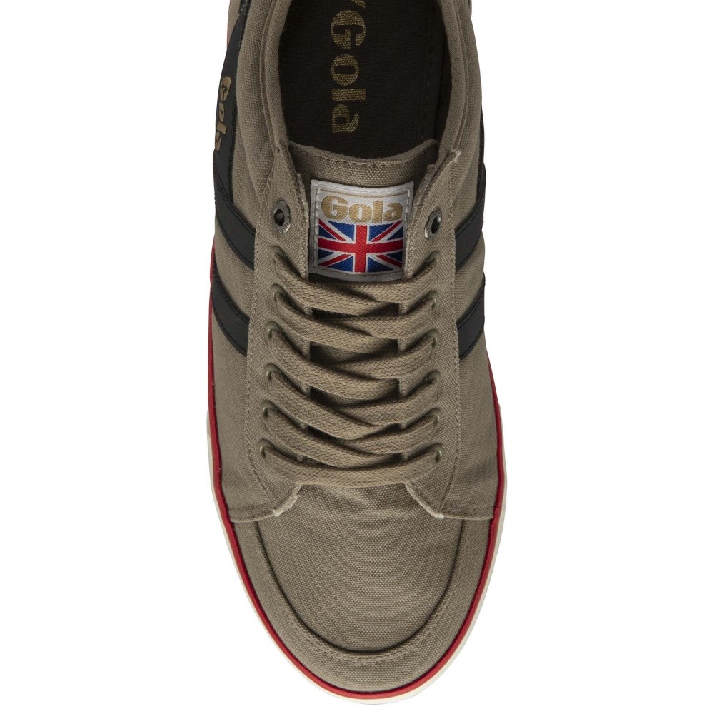 Vegan Gola Classics Men's Comet Plimsoll Sneakers - Rhino/Black/Deep Red