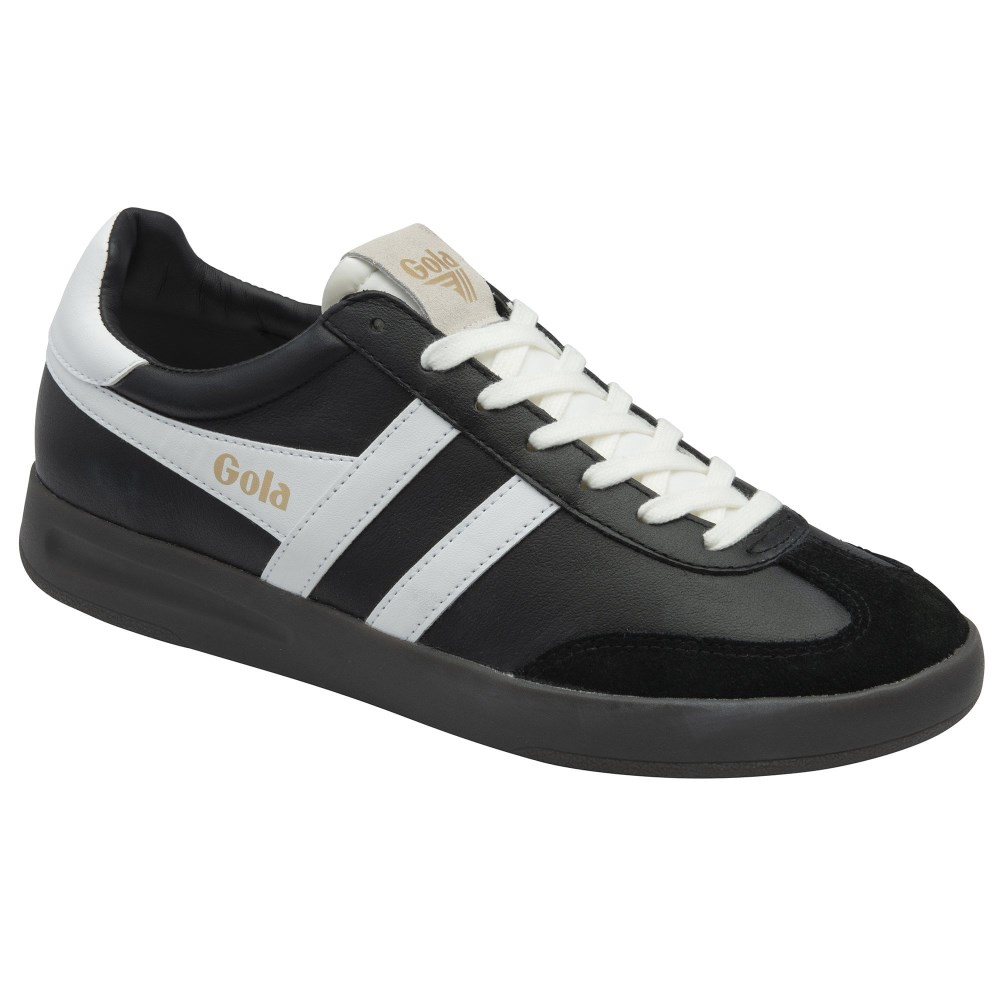 Gola Classics Men's Cyclone Leather Sneakers - Black/White/Dark Gum