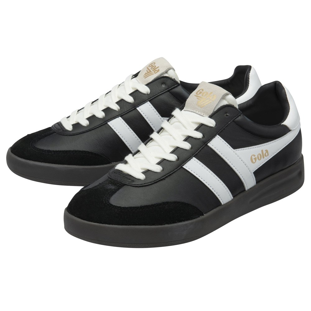 Gola Classics Men's Cyclone Leather Sneakers - Black/White/Dark Gum