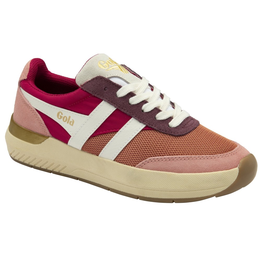 Gola Classics Women's Raven Sneakers - Orange Spice/Raspberry/Coral Pink