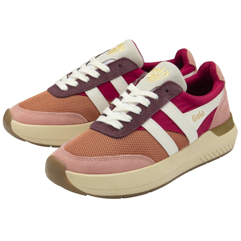 Gola Classics Women's Raven Sneakers - Orange Spice/Raspberry/Coral Pink