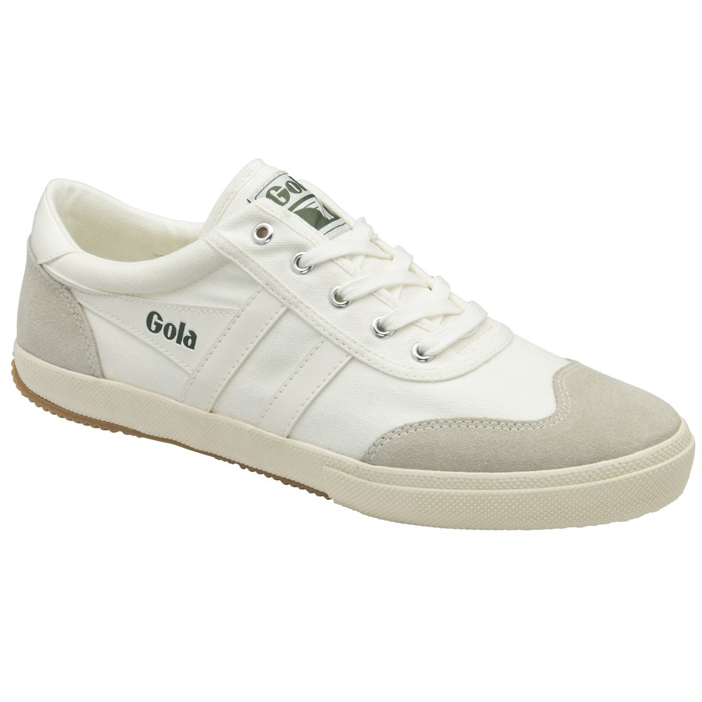 Gola Classics Men's Badminton Plimsoll Sneakers - Off White/Off White/Evergreen